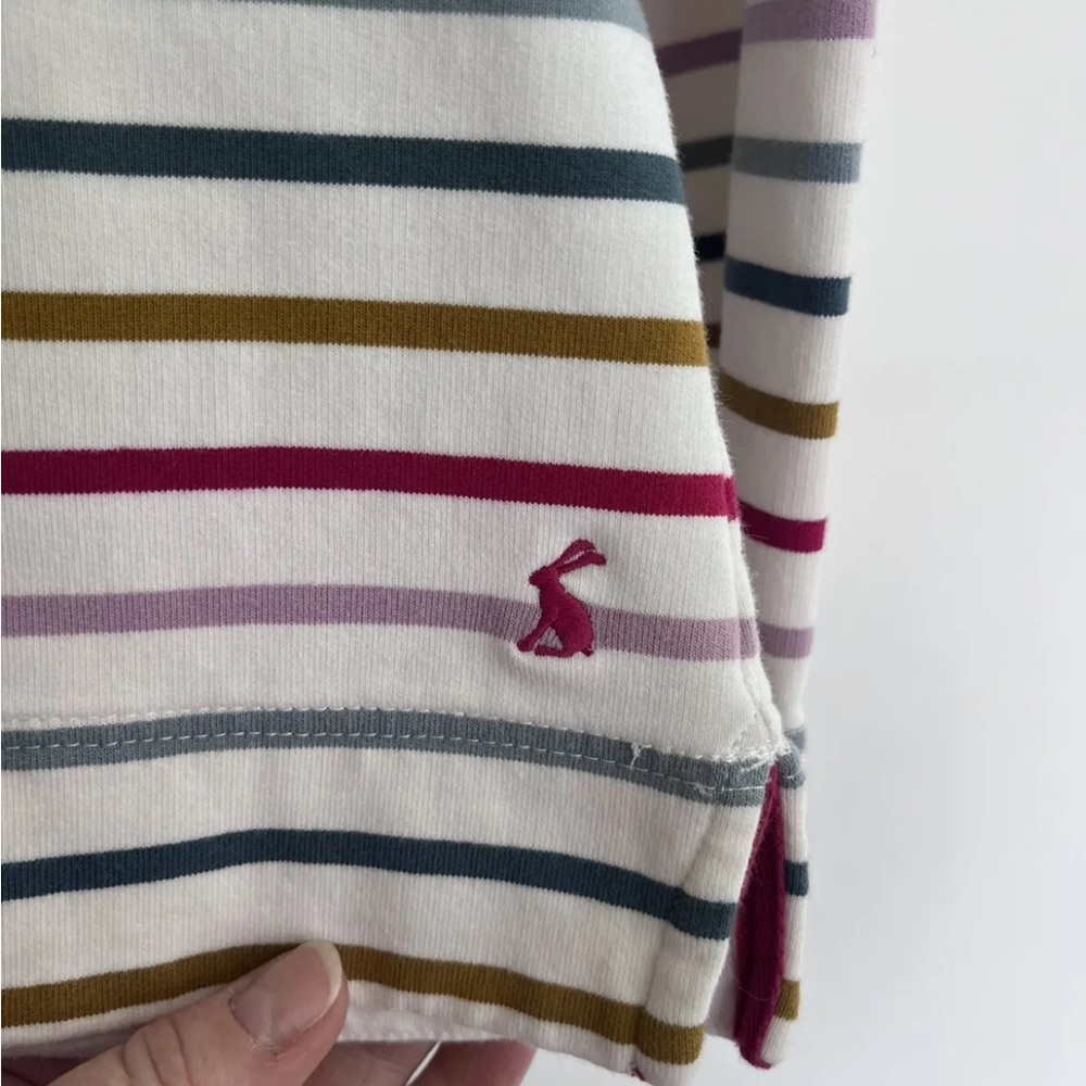 JOULES Staunton Cream Multi stripe Funnel Neck Zipped Sweatshirt UK 6 VGC - Picture 5 of 6